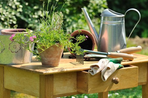 A gardening team in New Barnet planning safe task execution