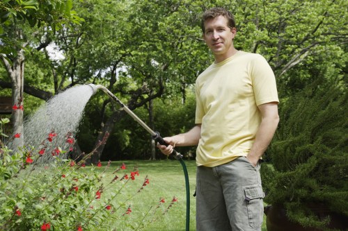 Hard landscaping features in New Barnet including paths and borders